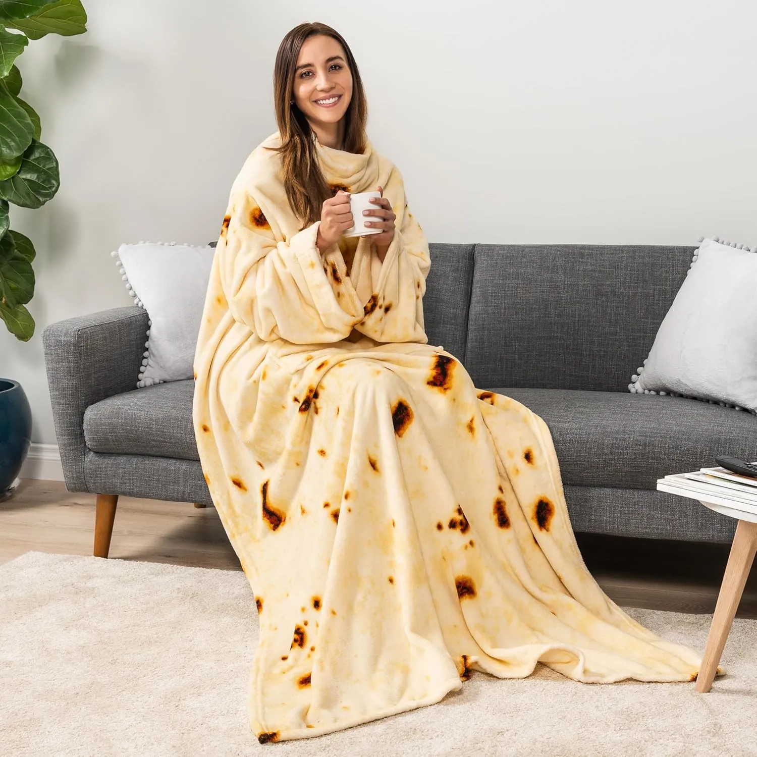 PAVILIA Blanket with Sleeves for Adult Women Men, Soft Warm Wearable Blanket Fleece Wrap Throw, Robe Blanket Gift