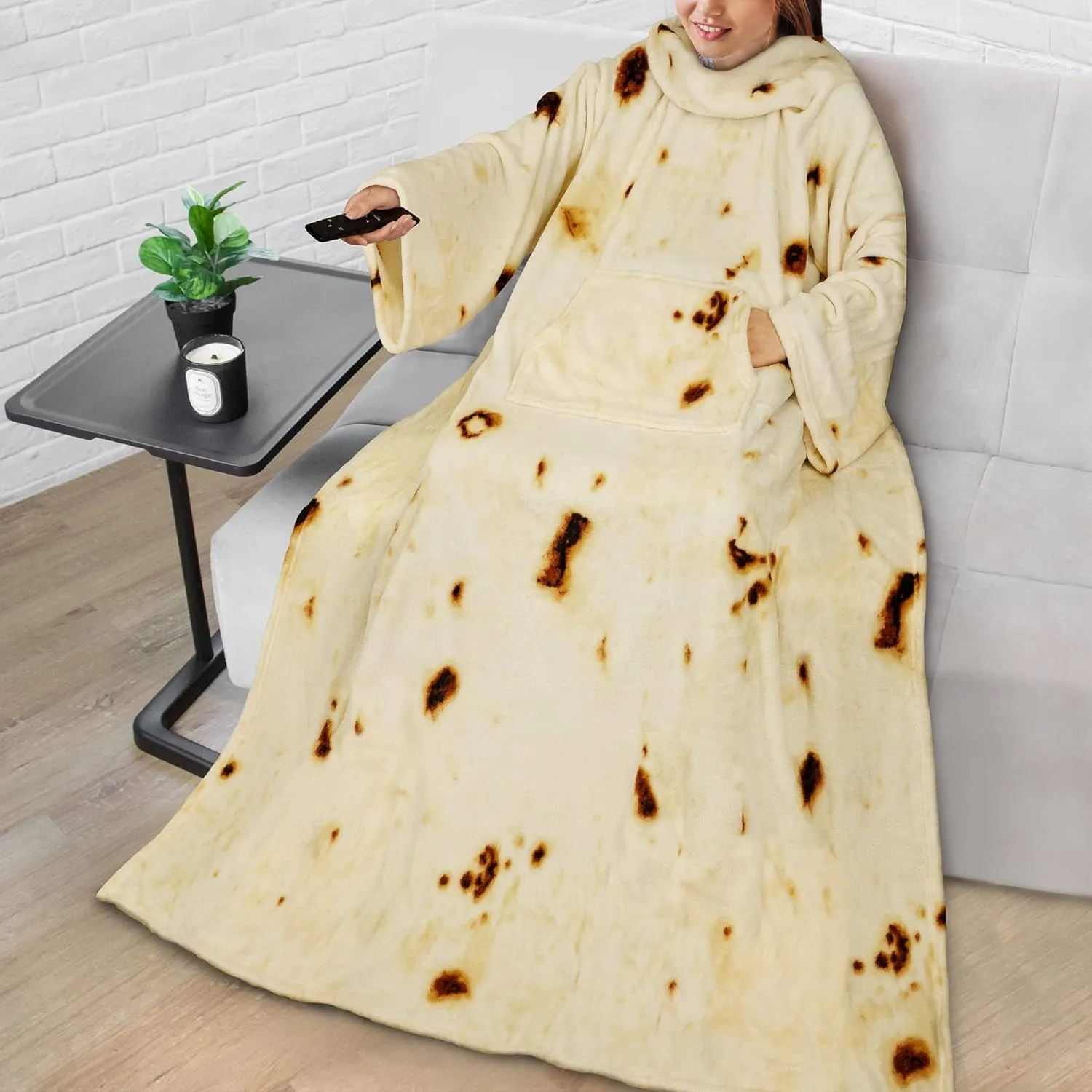 PAVILIA Blanket with Sleeves for Adult Women Men, Soft Warm Wearable Blanket Fleece Wrap Throw, Robe Blanket Gift