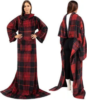 PAVILIA Wearable Blanket with Sleeves for Adult Women Men, Cozy Fleece Warm Wrap Throw with Arms, Gifts for Christmas, Wife