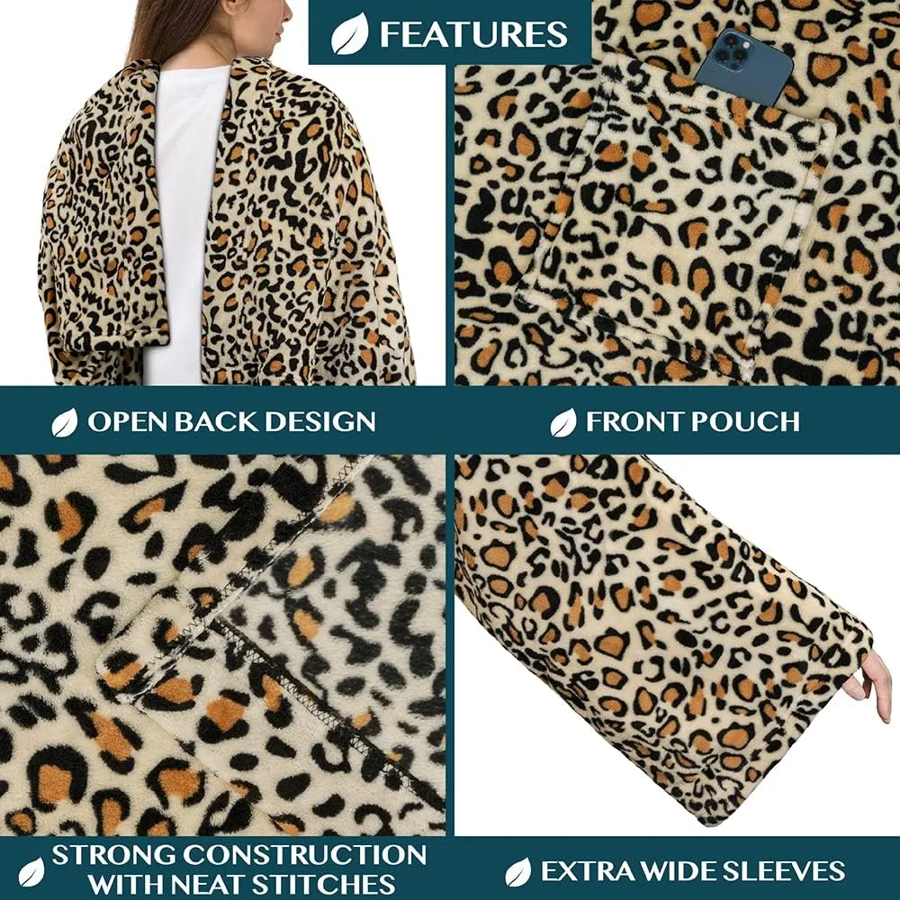 PAVILIA Wearable Blanket with Sleeves for Adult Women Men, Cozy Fleece Warm Wrap Throw with Arms, Gifts for Christmas, Wife