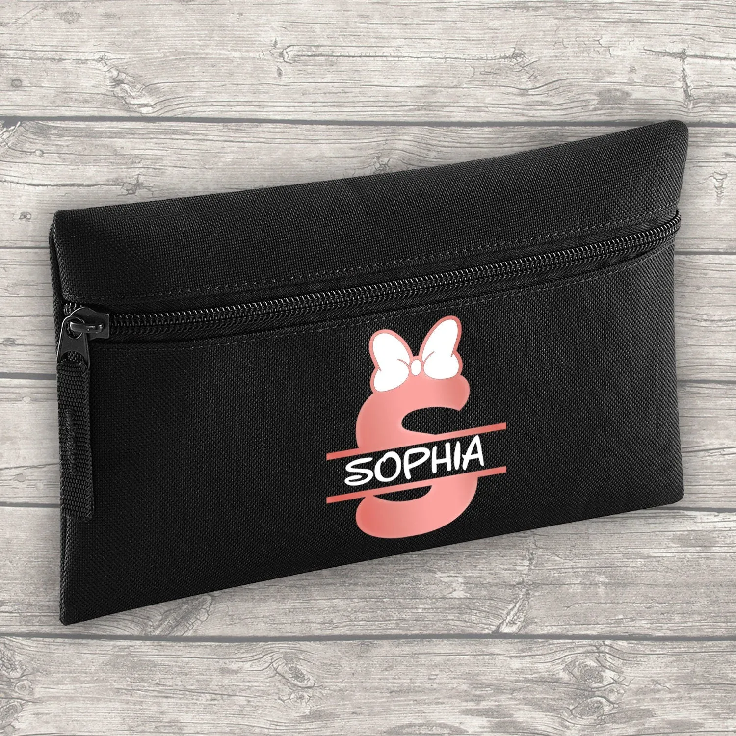 Personalised Backpack Kids 18 12 or 9 Litre Boys Girls Initial Name Lunch Bag Water Bottle Pencil Case School PE Bag Back To School Black