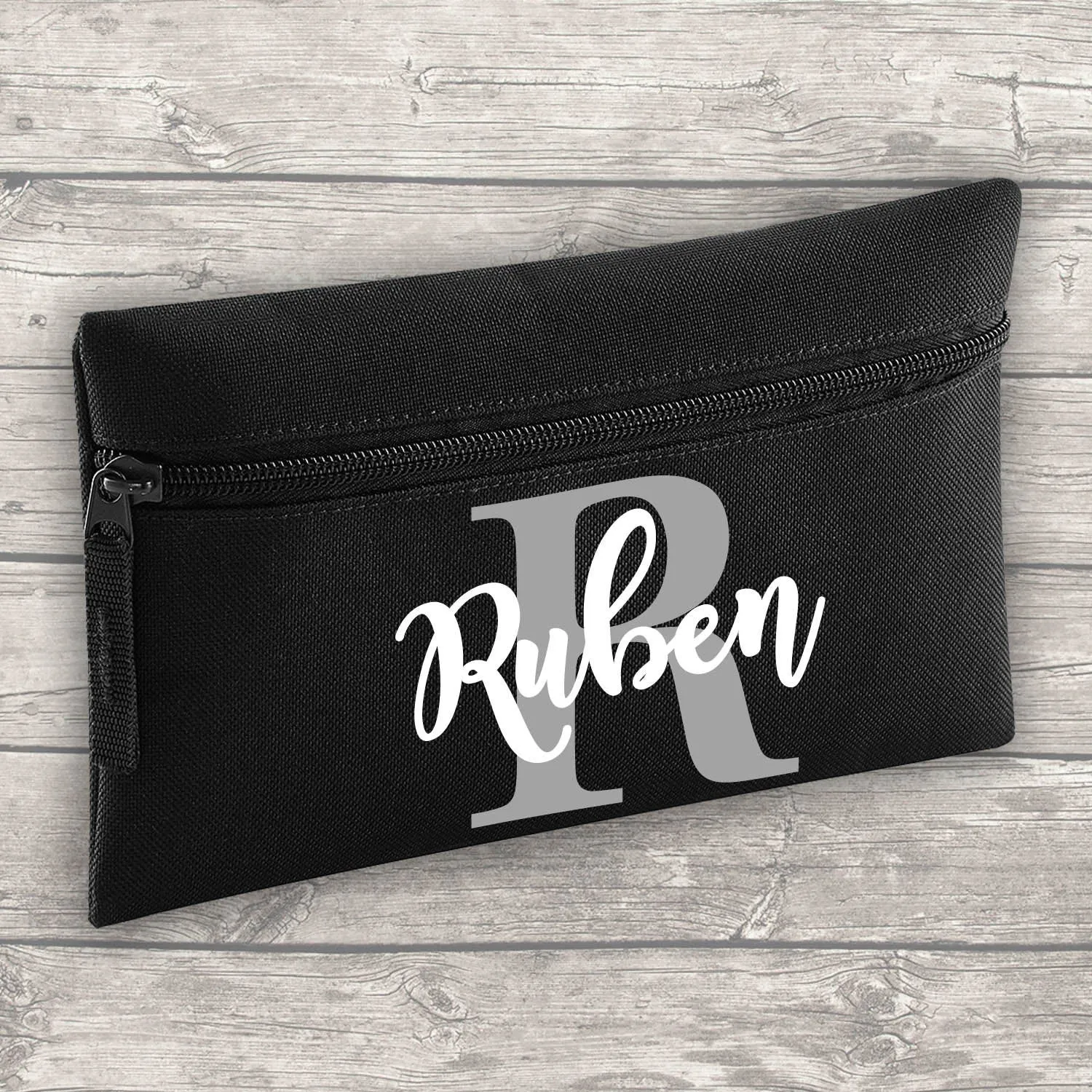 Personalised Backpack Kids 18 12 or 9 Litre Boys Girls Initial Name Lunch Bag Water Bottle Pencil Case School PE Bag Back To School Black