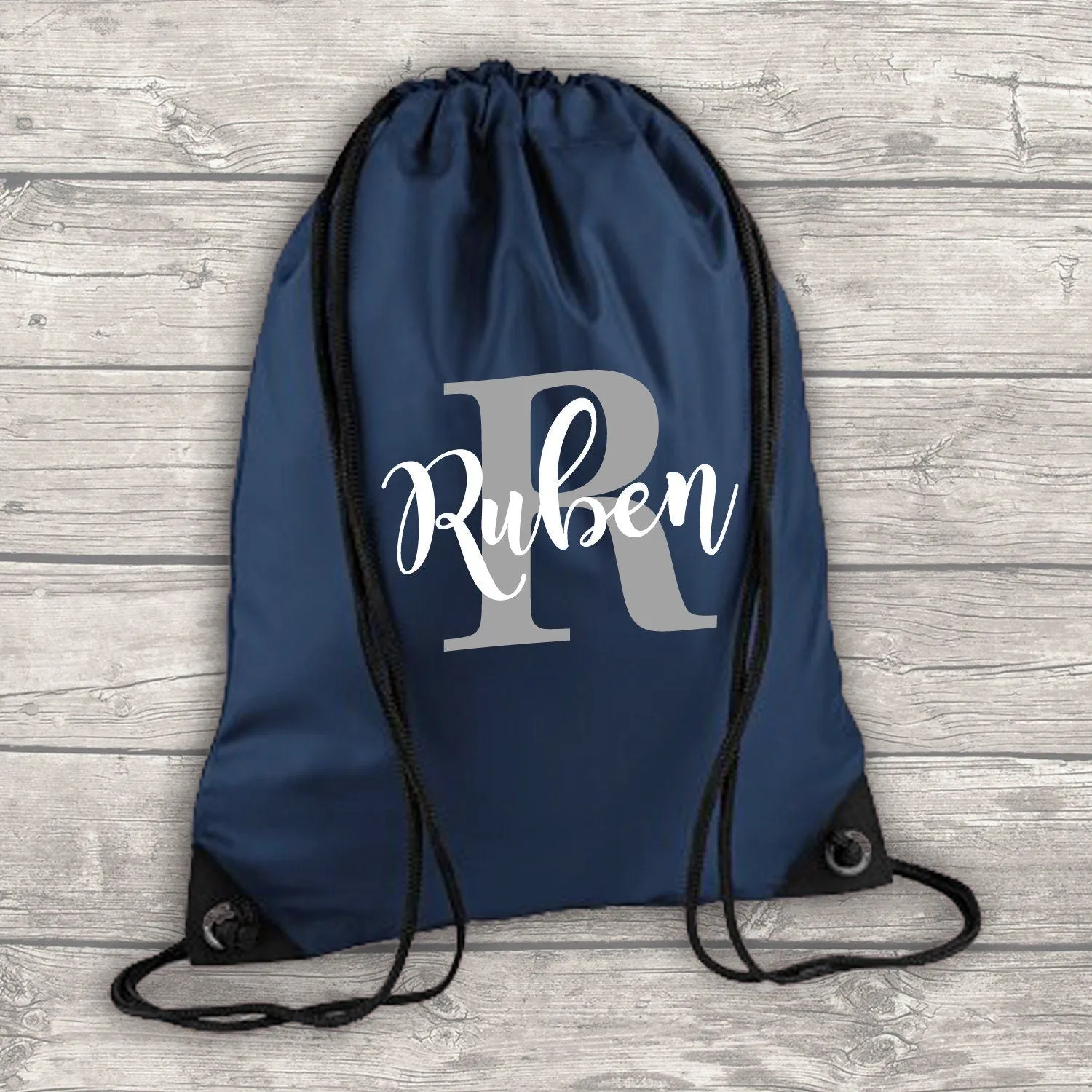 Personalised Backpack Kids 18 12 or 9 Litre Boys Girls Initial Name Lunch Bag Water Bottle Pencil Case School PE Bag Back To School Navy