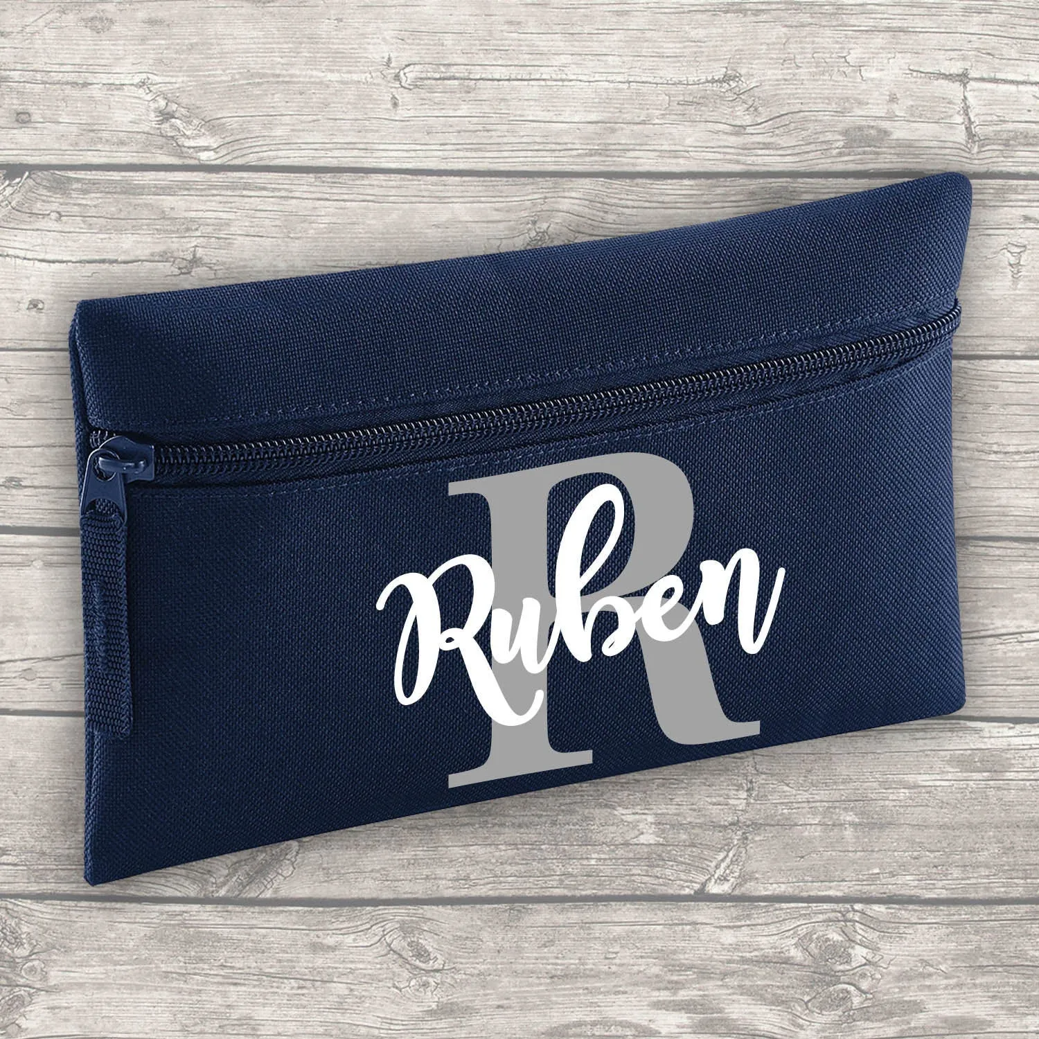 Personalised Backpack Kids 18 12 or 9 Litre Boys Girls Initial Name Lunch Bag Water Bottle Pencil Case School PE Bag Back To School Navy