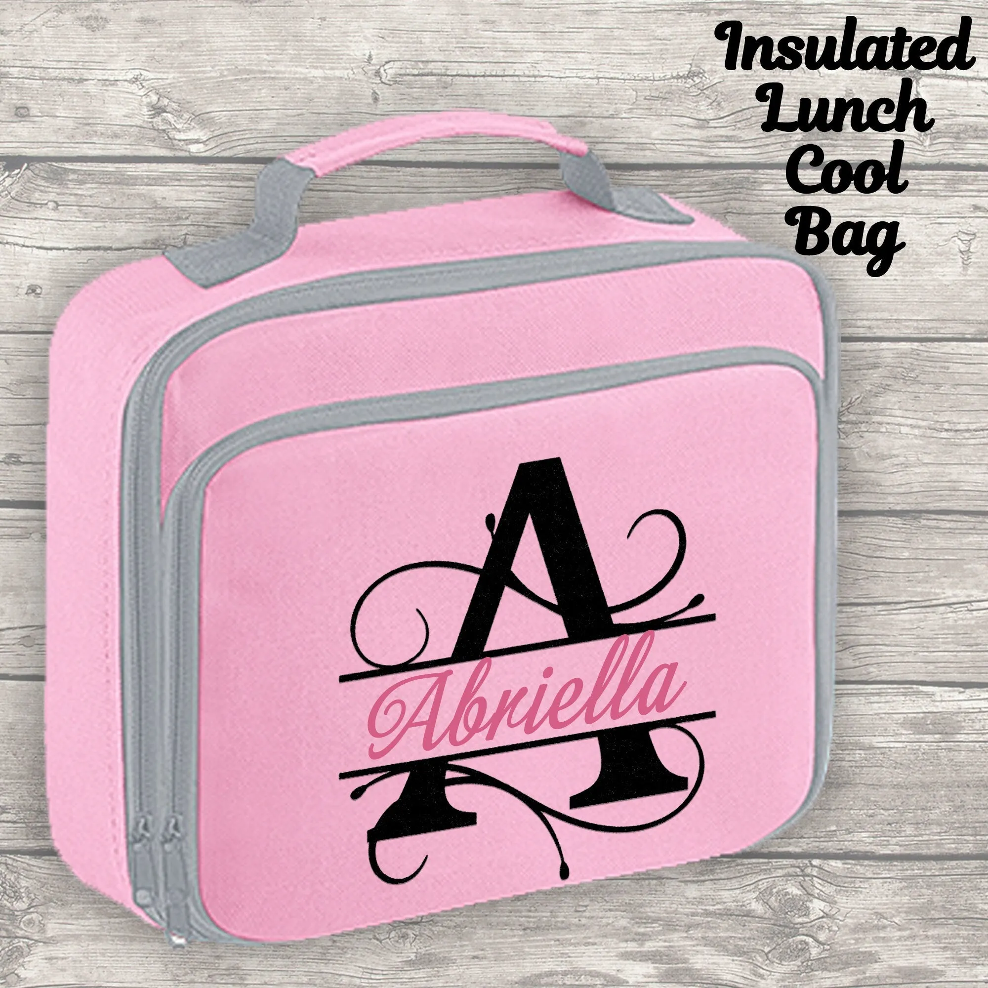 Personalised Backpack Kids 18 12 or 9 Litre Boys Girls Initial Name Lunch Bag Water Bottle Pencil Case School PE Bag Back To School Pink
