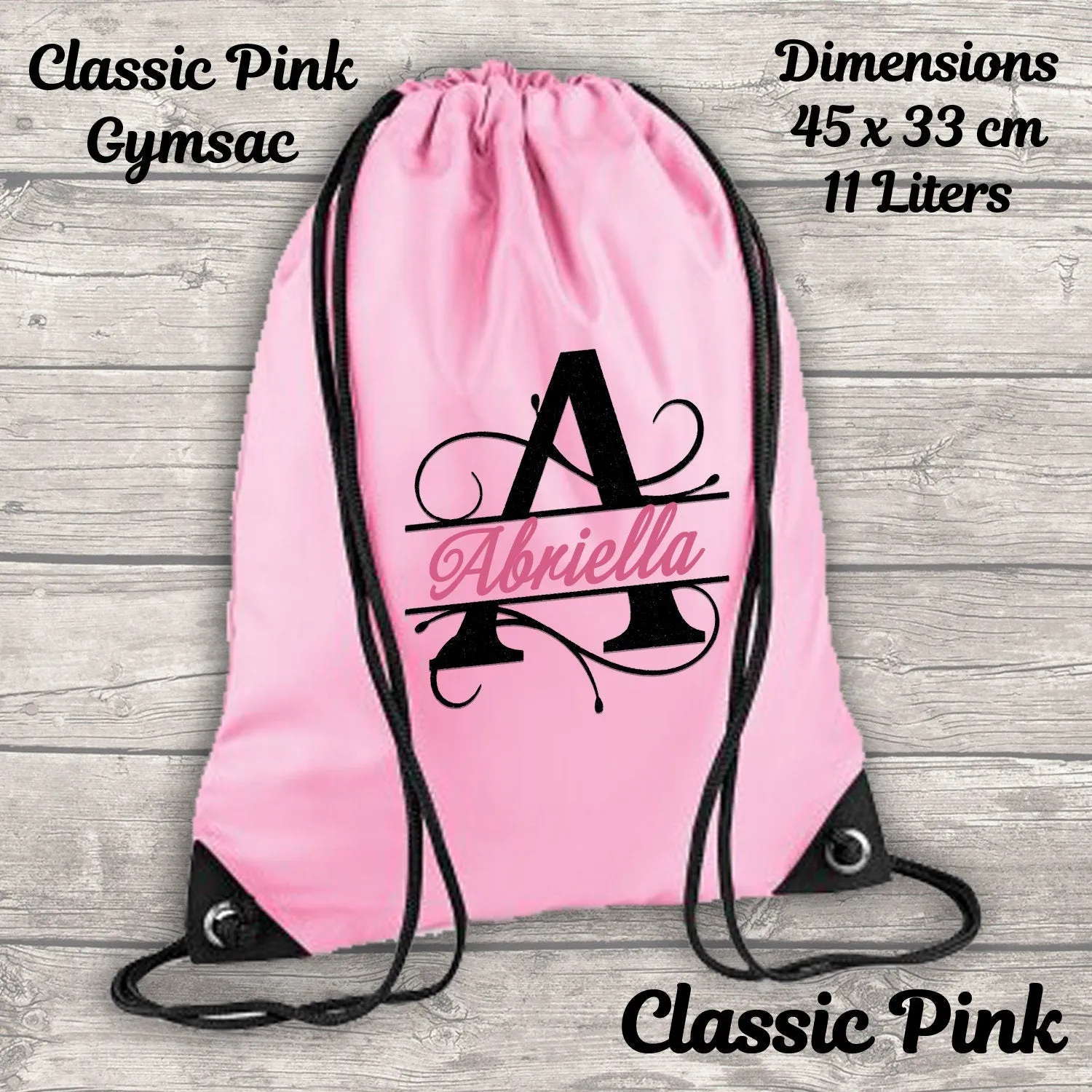 Personalised Backpack Kids 18 12 or 9 Litre Boys Girls Initial Name Lunch Bag Water Bottle Pencil Case School PE Bag Back To School Pink