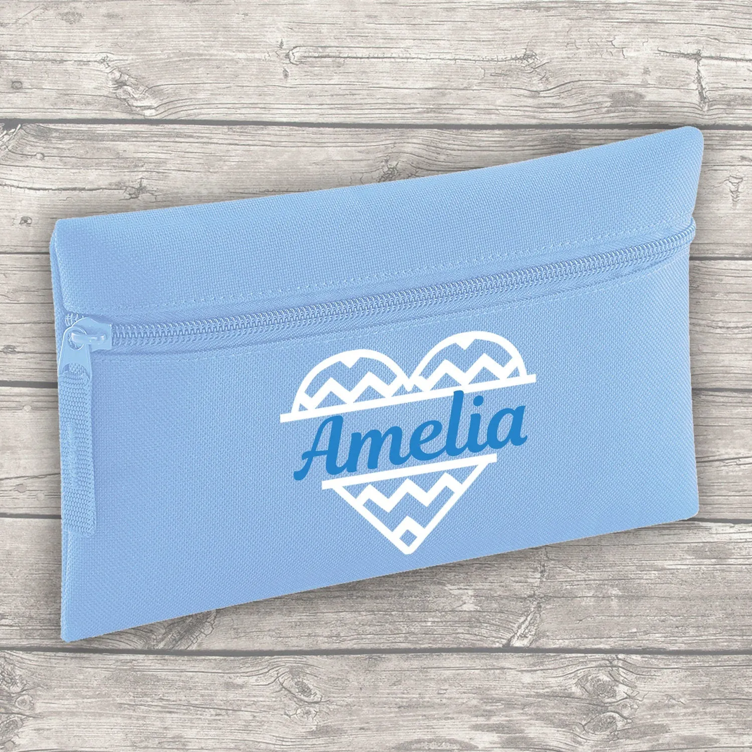 Personalised Heart Backpack Kids 18 or 9 Litre Boys Girls Name Lunch Bag Water Bottle Pencil Case School PE Bag Back To School Sky Blue