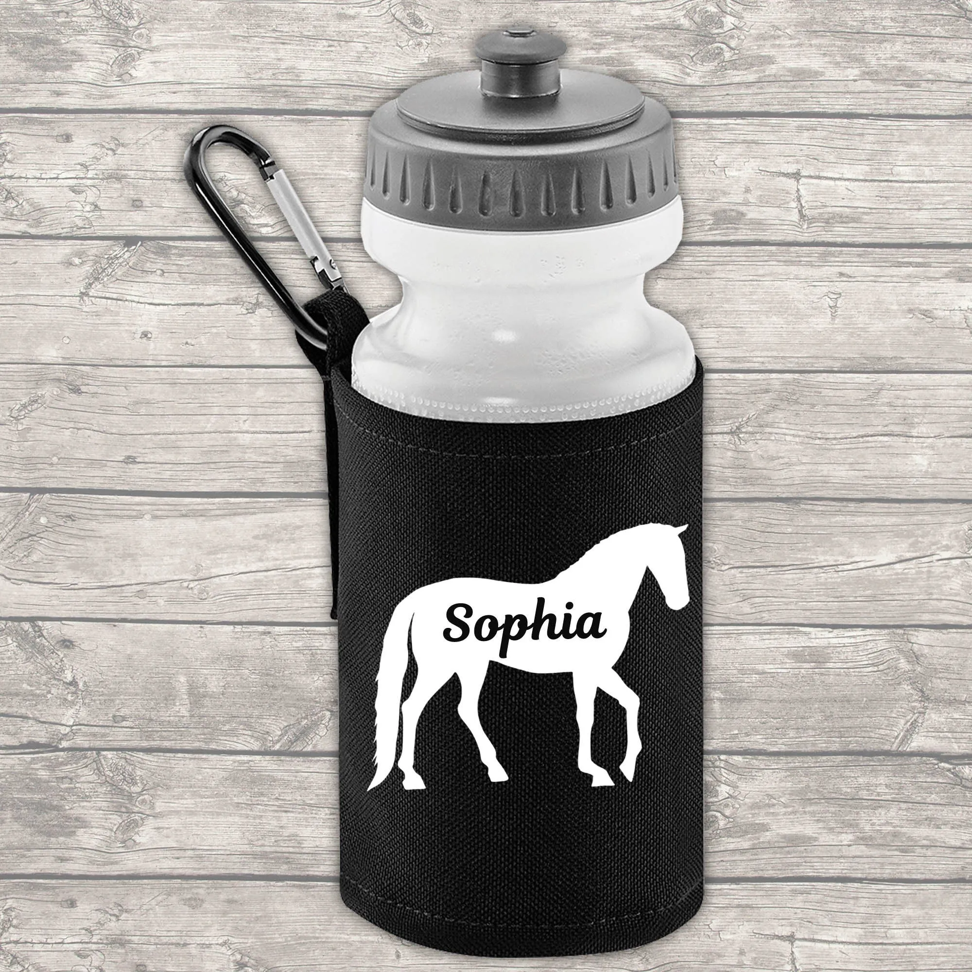 Personalised Horse 12 Litre Backpack Water Bottle and Lunch Bag and FREE Pencil Case Back To School Black Backpack Kids Junior Size
