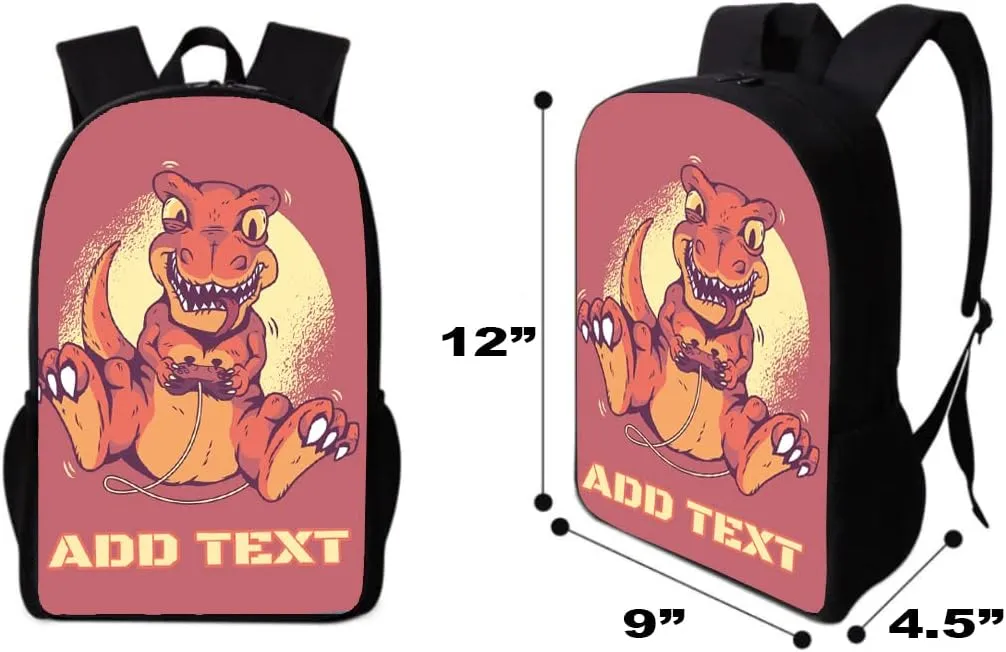 Personalized Backpack Toddler 14" inch - T-Rex Gamer