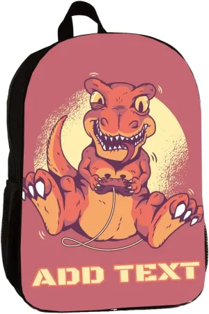 Personalized Backpack Toddler 14" inch - T-Rex Gamer