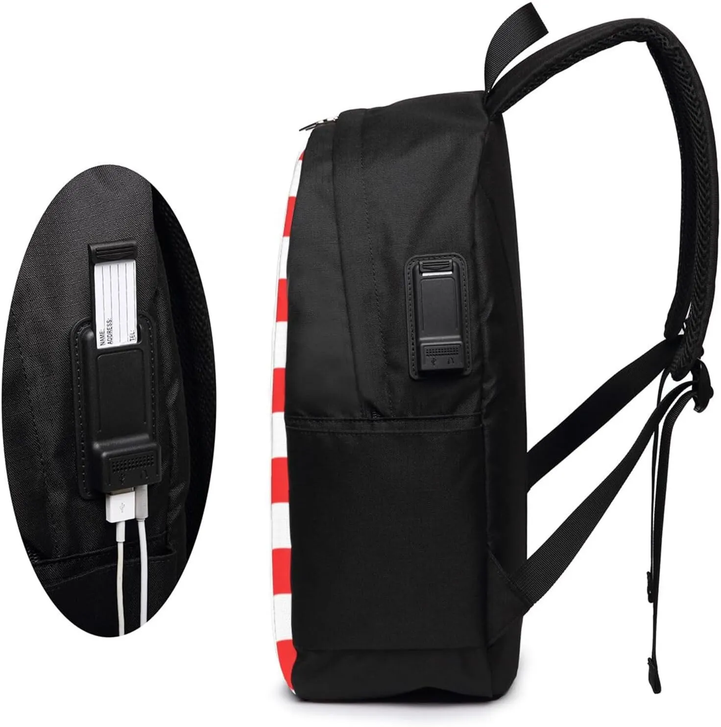 Peruvian Peru American Flag Laptop Backpacks Travel Backpack Casual Business Daypack Sport Rucksack Computer Bag Fits up to 17 Inch Notebook with USB Port