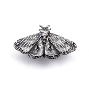 Planchette Moth Ring with black czs