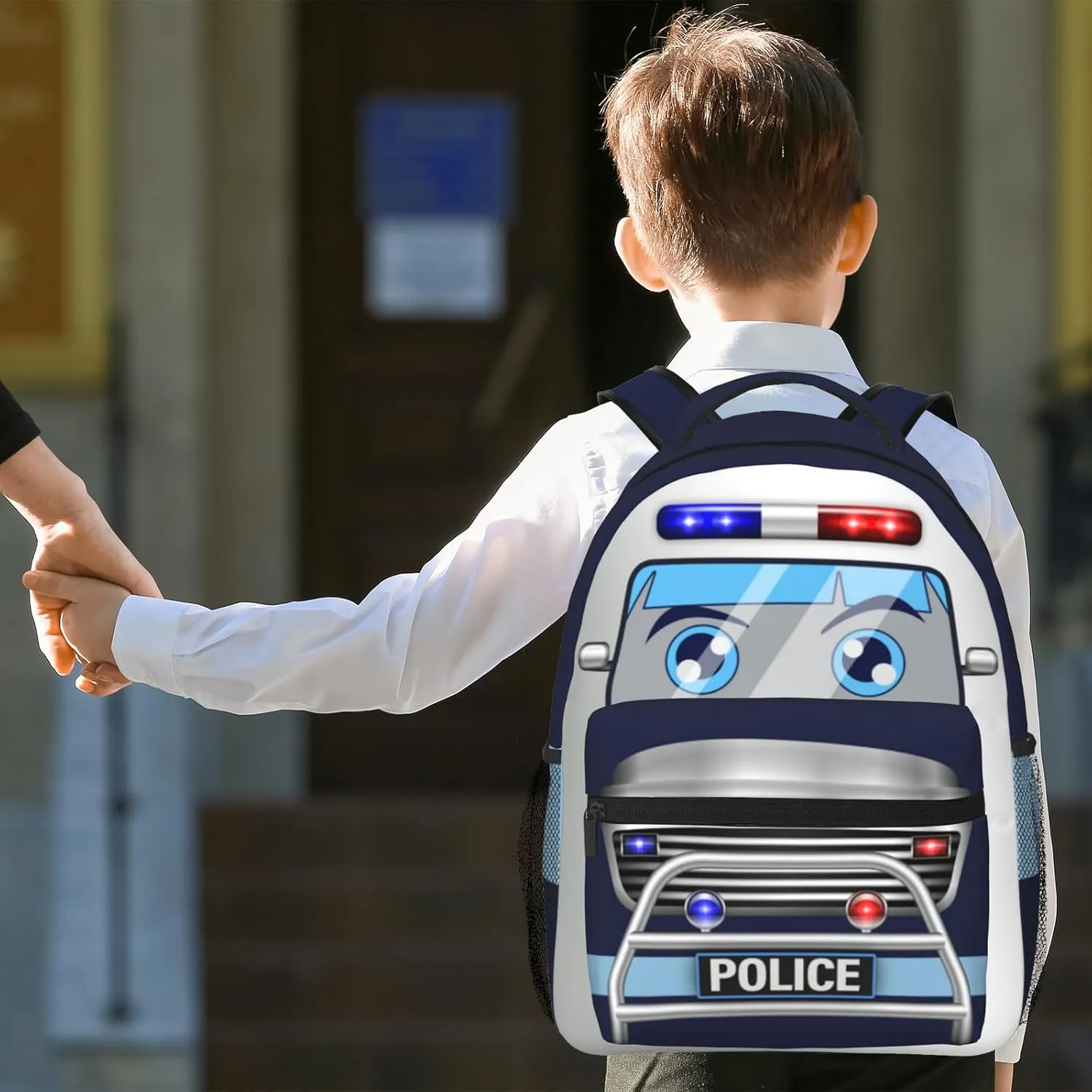 Police Car Preschool Backpack For Boys Kids 3d Cartoon Kids School Bookbag Cute Fun,Comfortable, Water-Resistant And Durable Police Backpack