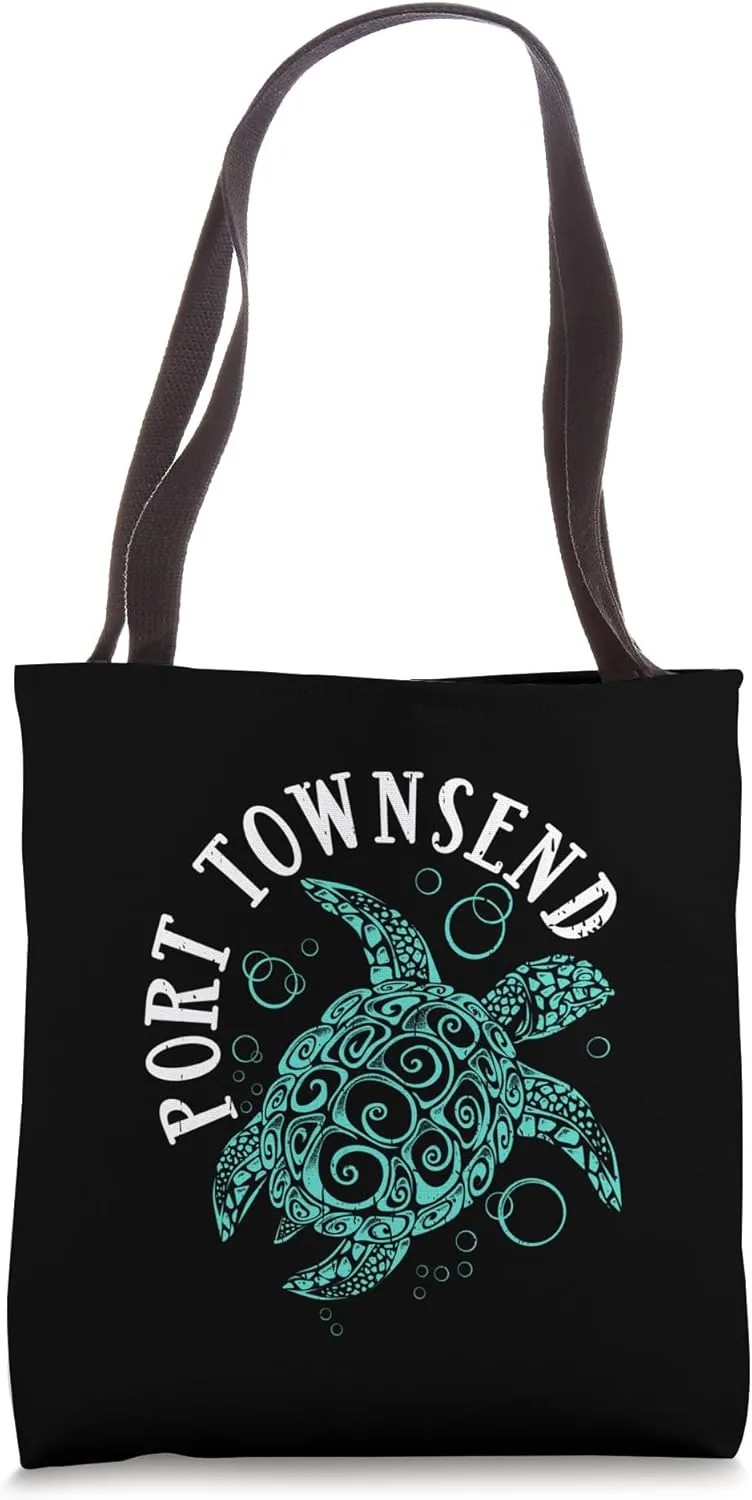 Port Townsend Washington State Olympic Peninsula Sea Turtle Tote Bag