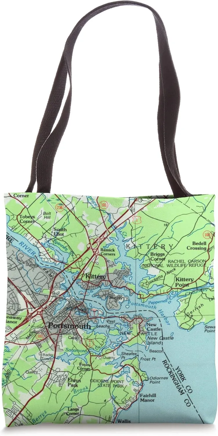 Portsmouth Harbor NH Nautical Map (1985) Tote Bag