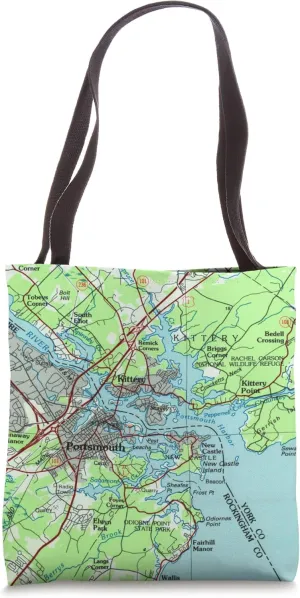 Portsmouth Harbor NH Nautical Map (1985) Tote Bag