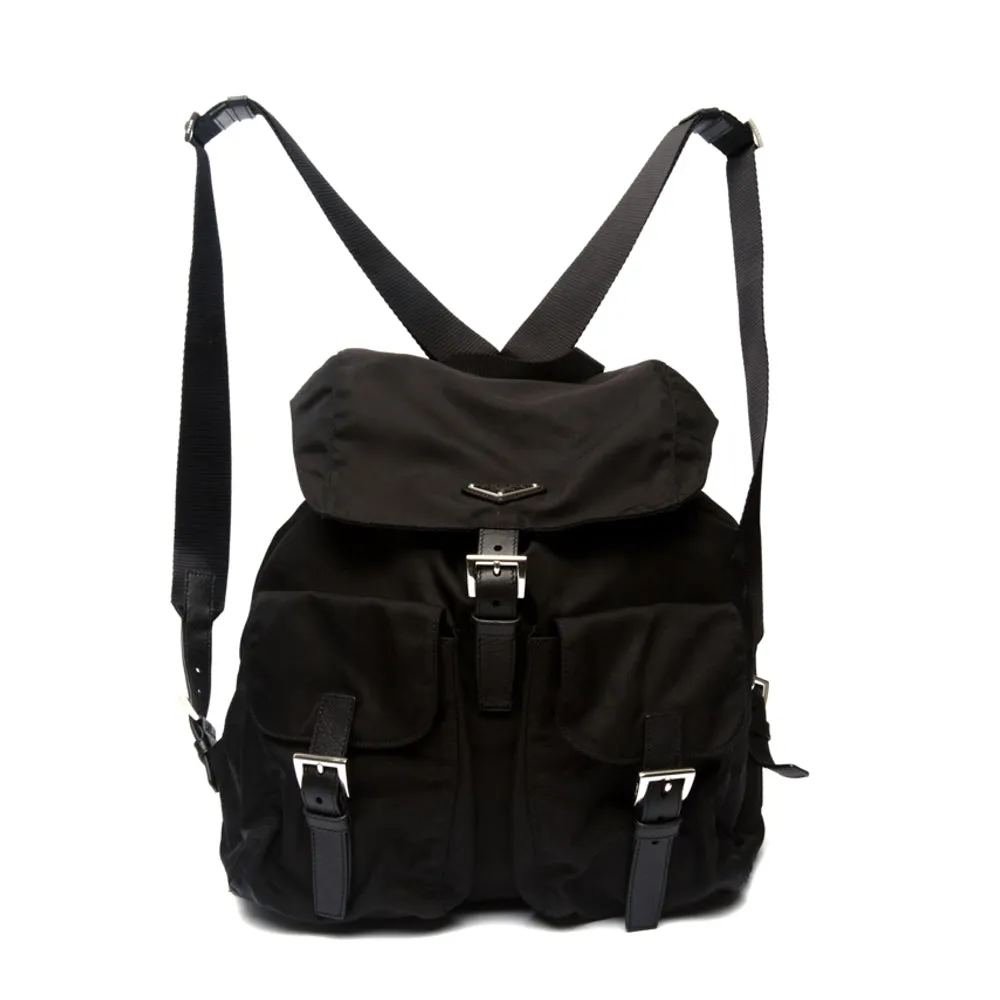 Prada Black Nylon Zainetto Backpack Bag