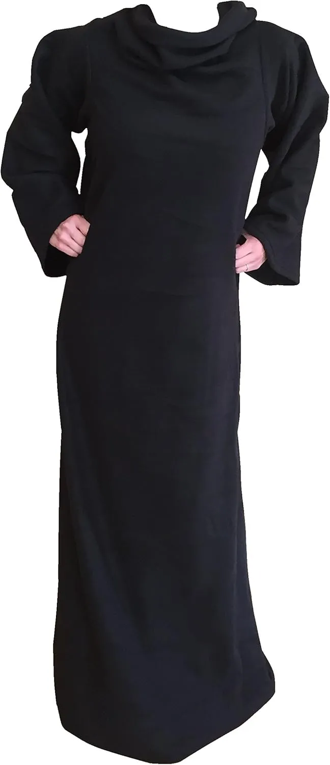 Premium - Deluxe, Super Warm Wearable Reading Blanket with Pockets and Sleeves for Adults (Black)