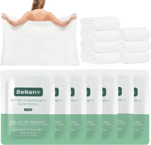 Premium Disposable Towel, 100% USDA Biobased 55 in x 27.5 in Large Bath Towel Travel Towel Washcloth Reusable for Hotel Camping Sports Hiking Beach Massage Salon Gym Biodegradable (7 Pack)