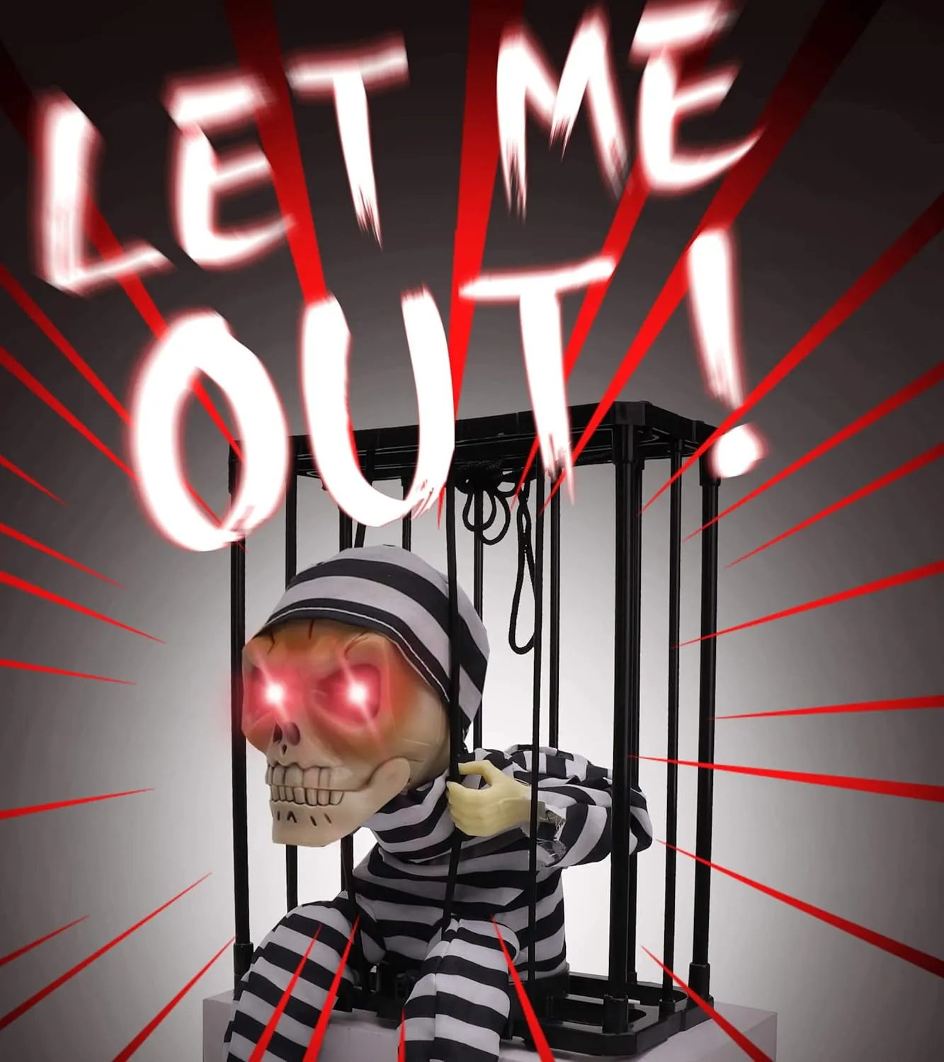 Prisoner Skully Motion Sensor Hanging Ghost Halloween