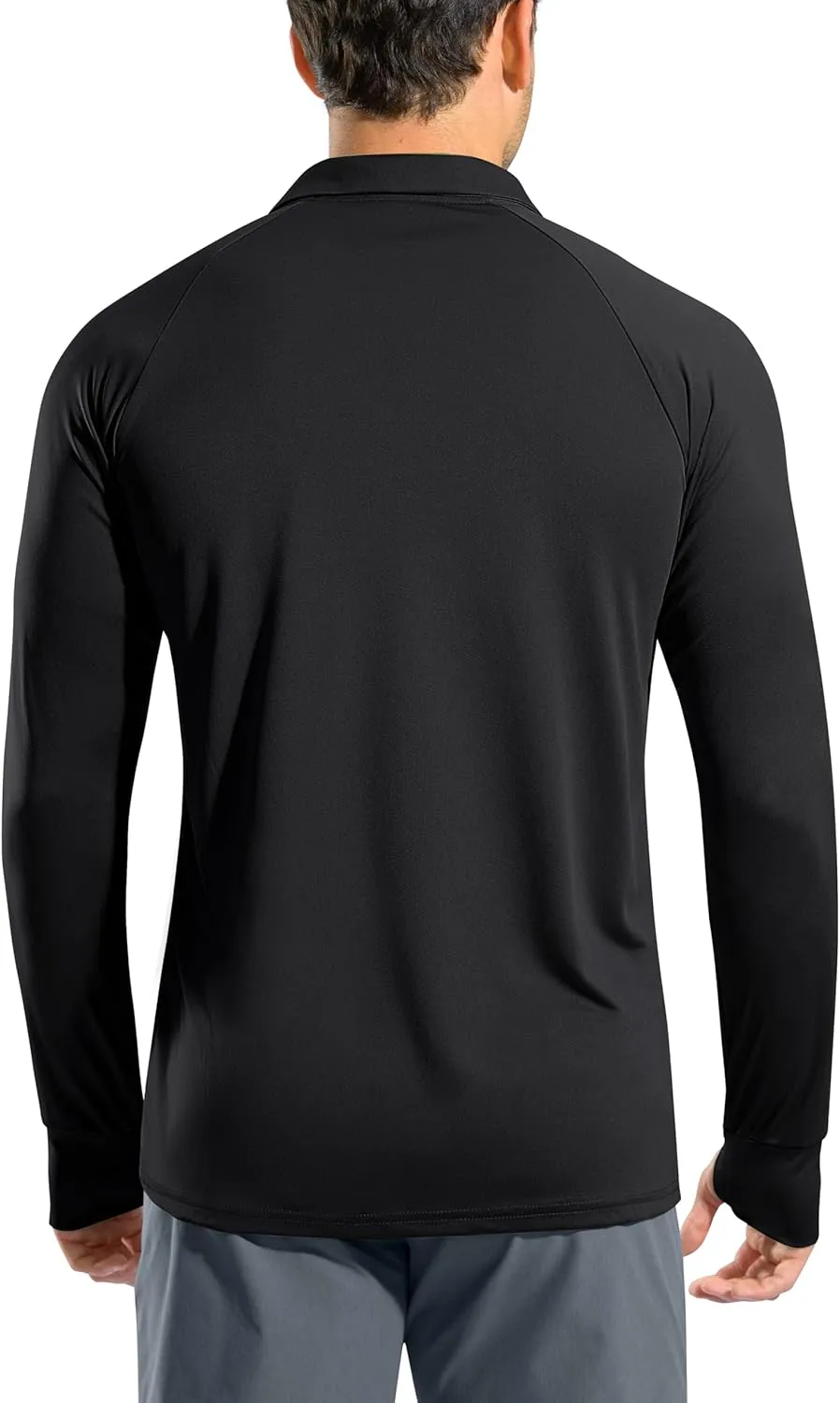 Pudolla Men's Long Sleeve Golf Polo Shirt UPF 50  Lightweight Sun Protection Cool Shirts for Men Work Fishing Hiking
