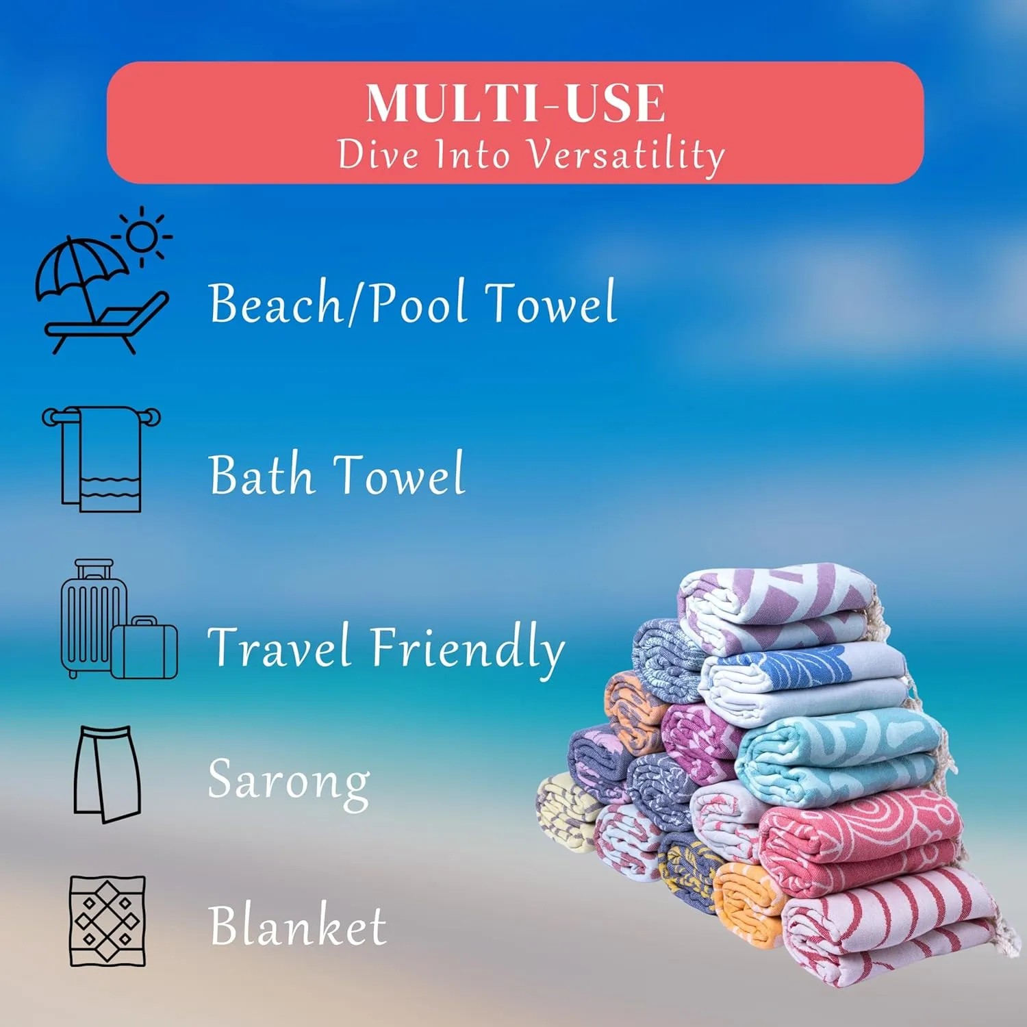 Quick Dry Beach Towels Oversized (69 x 37 inch) - Sand Resistant, Cloud, Turkish Big Beach Towel for Adults - Swim Towels Quick Dry for Swimmers – Folds Compact & Lightweight for Pool, Travel, Cruise