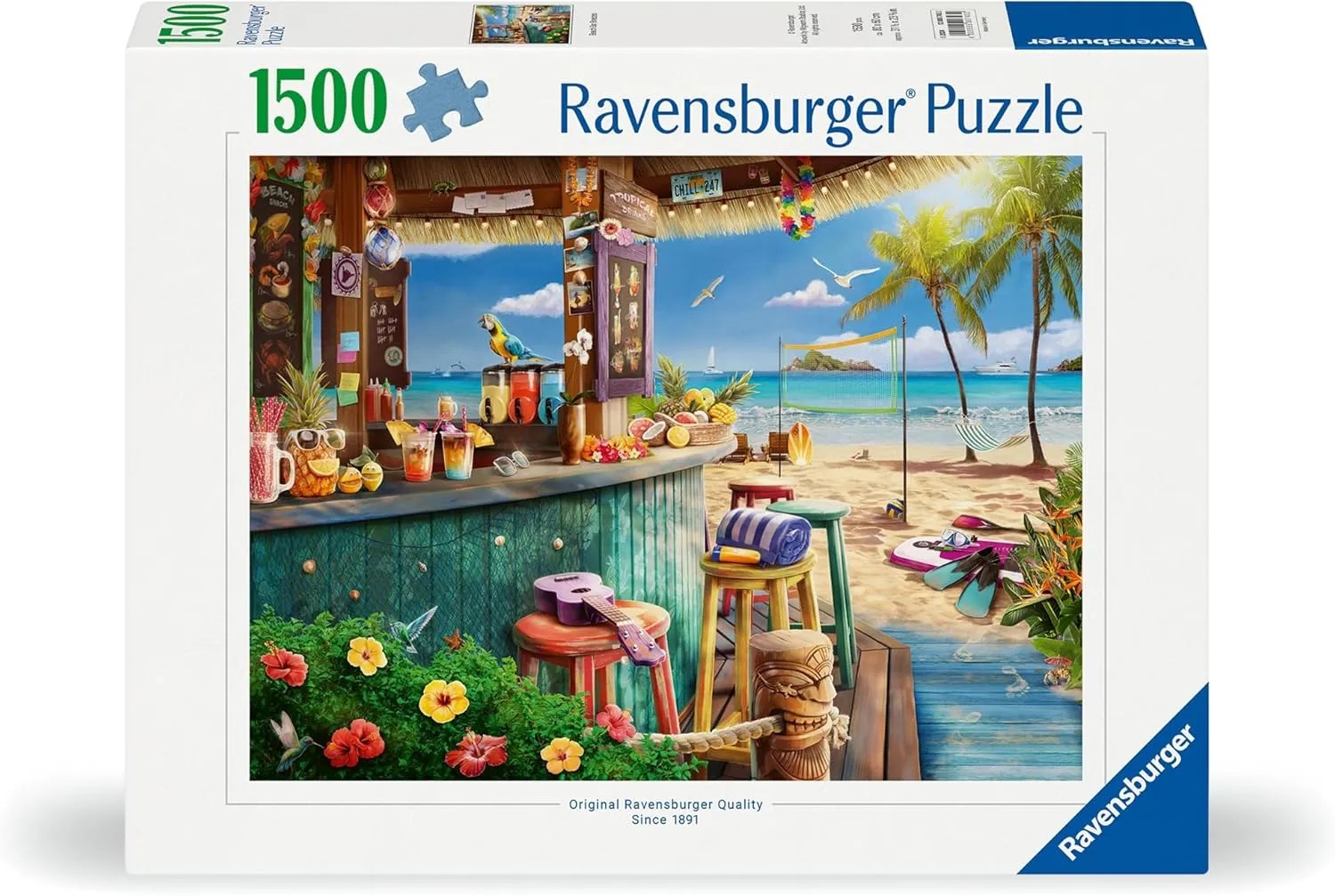Ravensburger Beach Bar Breezes 1500-Piece Jigsaw Puzzle - Engaging Beach-Themed Artwork | Premium Quality | Perfect Interlocking Fit | Ideal for Adults and Kids Aged 14 