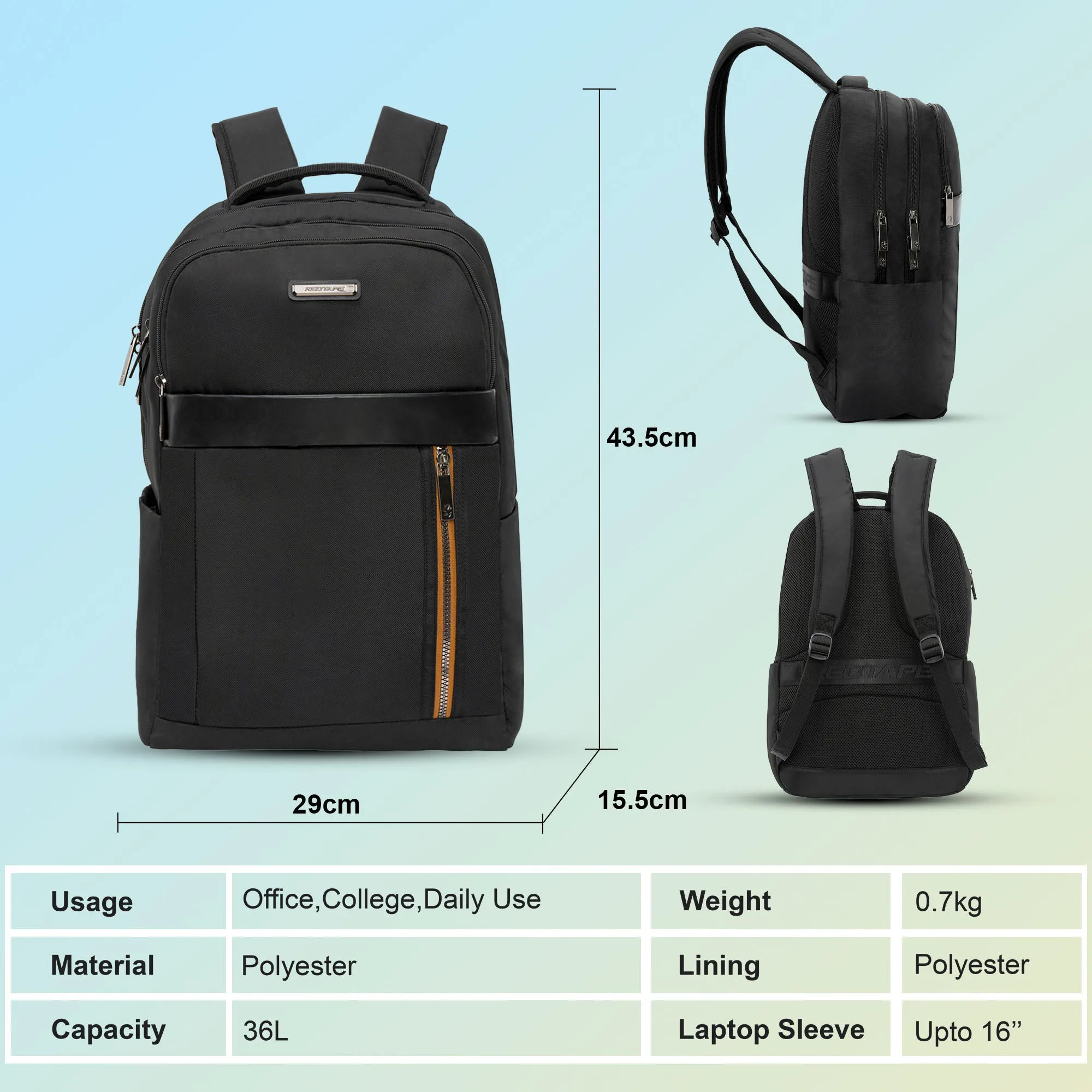 Red Tape 16 Inch Laptop Backpack for Men & Women | Premium Quality, Detailed Organiser, Large Compartments, Ideal Bag for Office & Business Travel