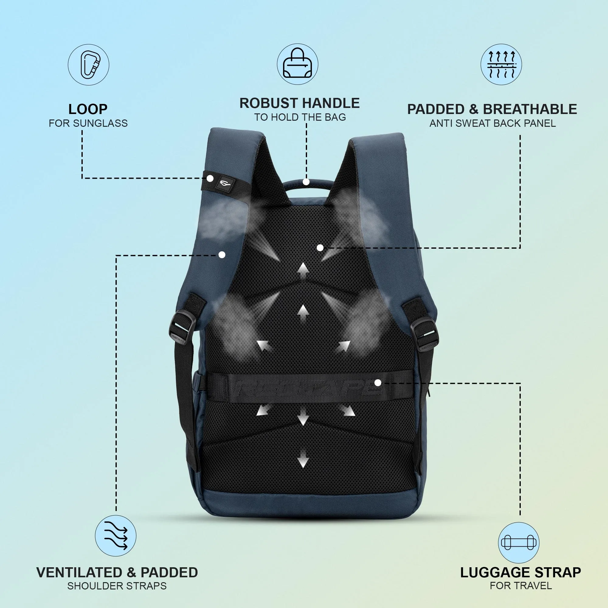 Red Tape 16 Inch Laptop Backpack for Men & Women | Premium Quality, Detailed Organiser, Large Compartments, Ideal Bag for Office & Business Travel