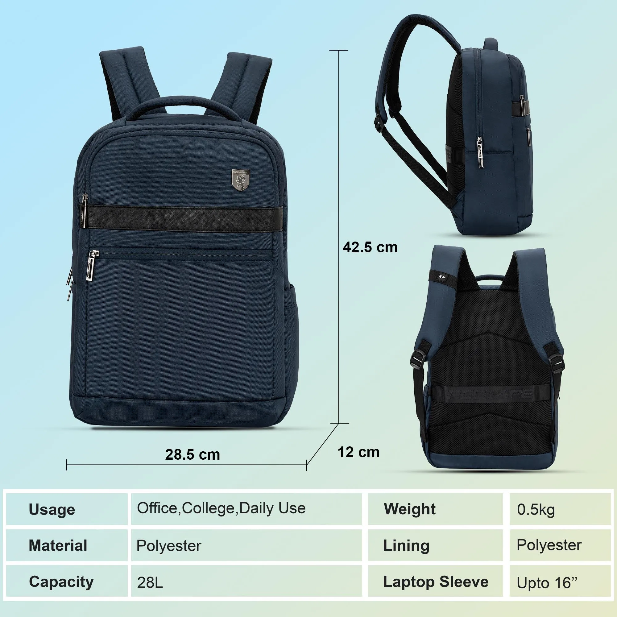 Red Tape 16 Inch Laptop Backpack for Men & Women | Premium Quality, Detailed Organiser, Large Compartments, Ideal Bag for Office & Business Travel