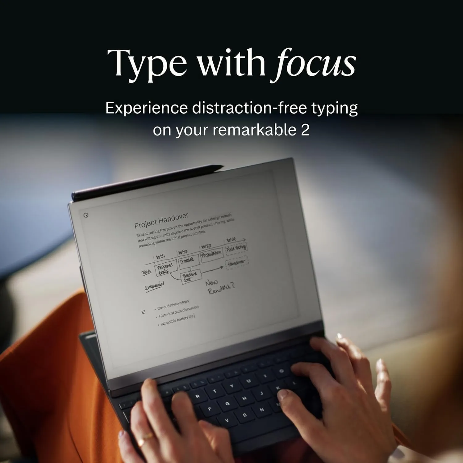 reMarkable 2 Type Folio - Brown | Keyboard for The rM 2 Paper Tablet | US English | Not Compatible with Paper Pro
