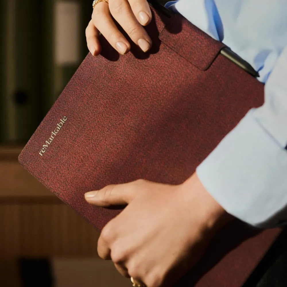 reMarkable Paper Pro - Mosaic Weave Book Folio for Your 11.8'' Paper Tablet - Burgundy