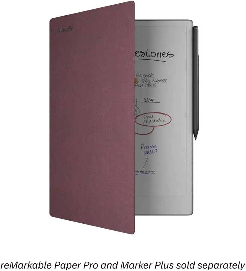 reMarkable Paper Pro - Mosaic Weave Book Folio for Your 11.8'' Paper Tablet - Burgundy