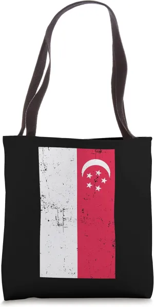 Republic of Singapore Southeast Asia Distressed Flag Tote Bag