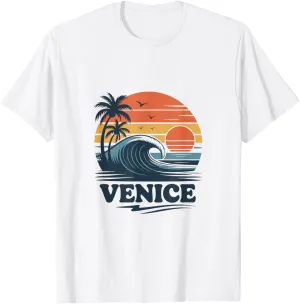 Retro Palm Tree Vacation Venice Beach California T-Shirt