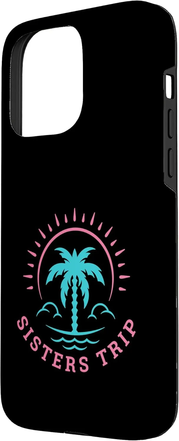 Retro Sunset Matching Sisters Trip Summer Surfing Case for iPhone 15 Pro Max