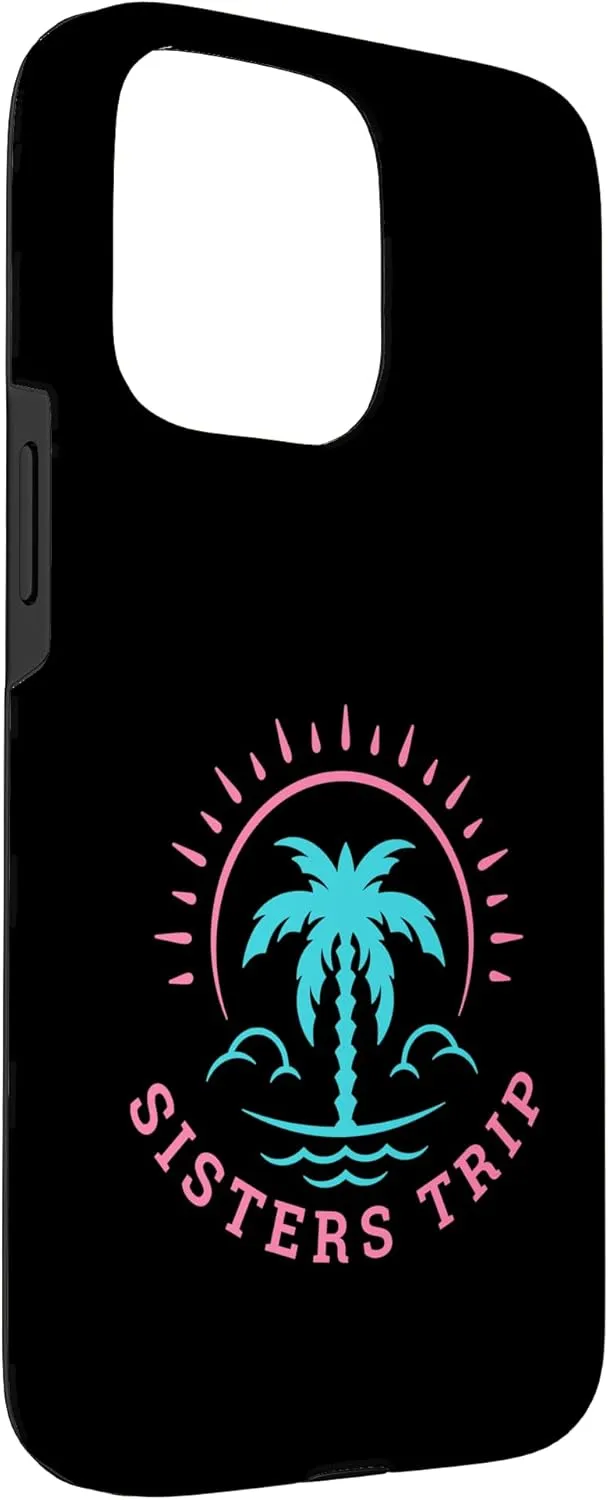 Retro Sunset Matching Sisters Trip Summer Surfing Case for iPhone 15 Pro Max
