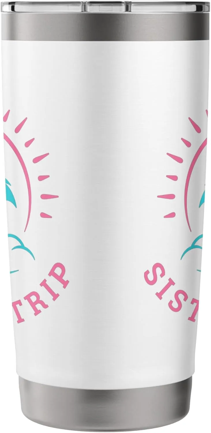 Retro Sunset Matching Sisters Trip Summer Surfing Stainless Steel Insulated Tumbler