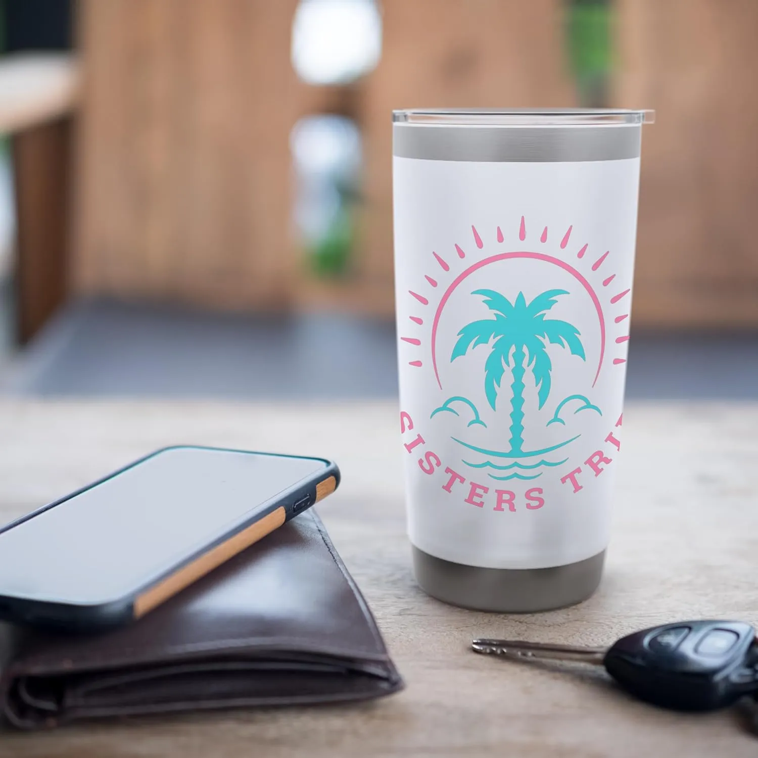 Retro Sunset Matching Sisters Trip Summer Surfing Stainless Steel Insulated Tumbler