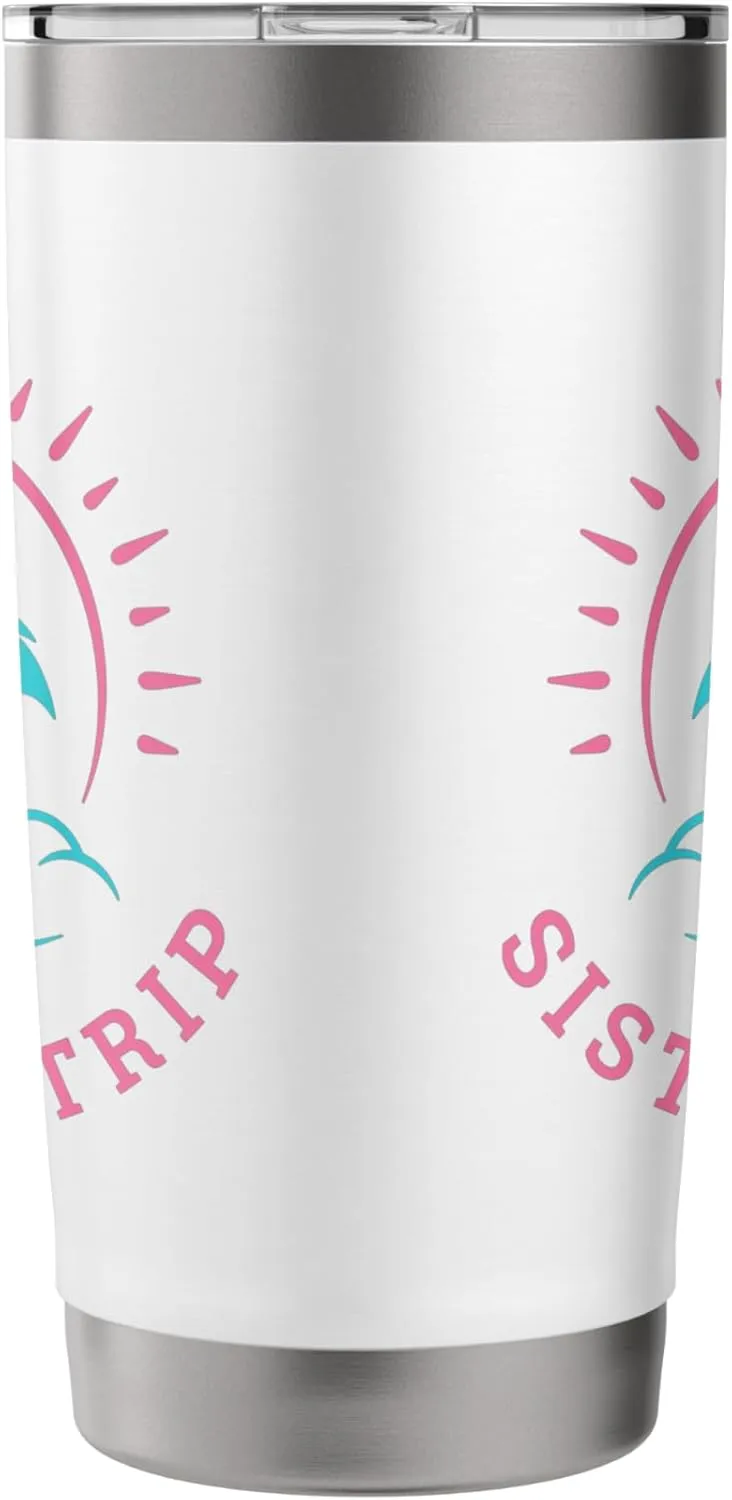Retro Sunset Matching Sisters Trip Summer Surfing Stainless Steel Insulated Tumbler