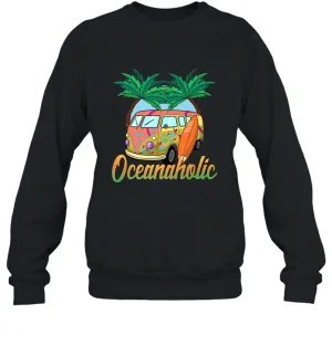 Retro Surfer Love Surfing Beach Party Tropical Vacay Crewneck Sweatshirt