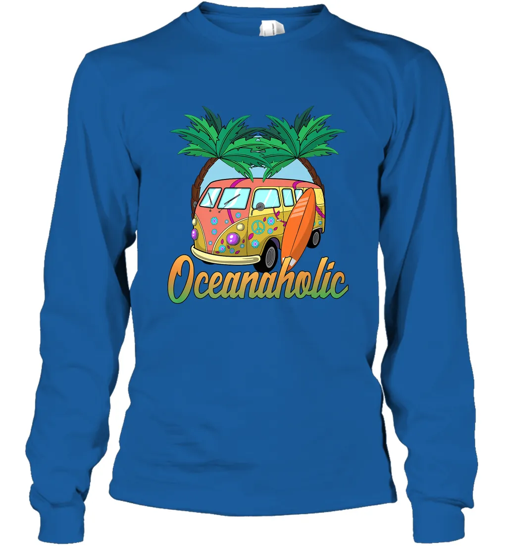 Retro Surfer Love Surfing Beach Party Tropical Vacay Long Sleeve T-Shirt