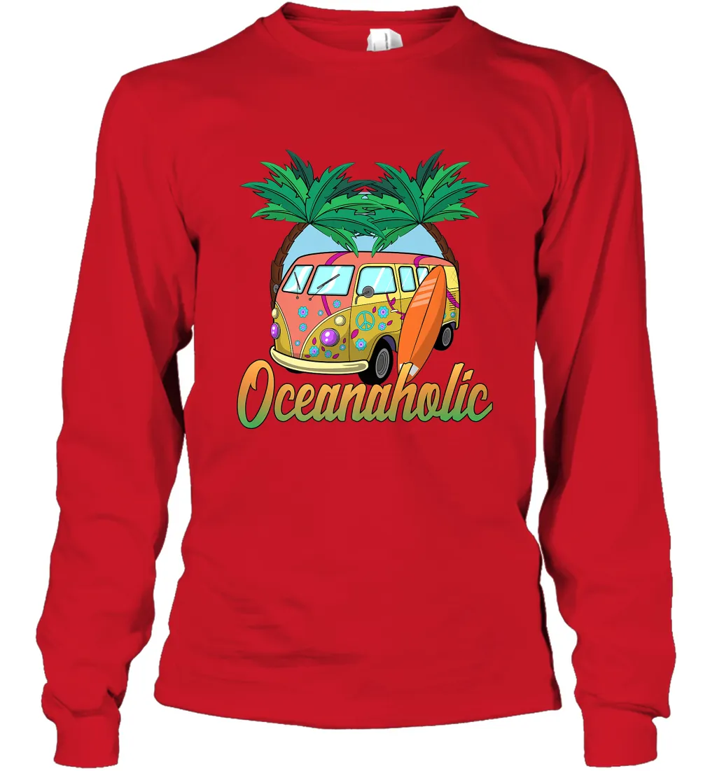 Retro Surfer Love Surfing Beach Party Tropical Vacay Long Sleeve T-Shirt