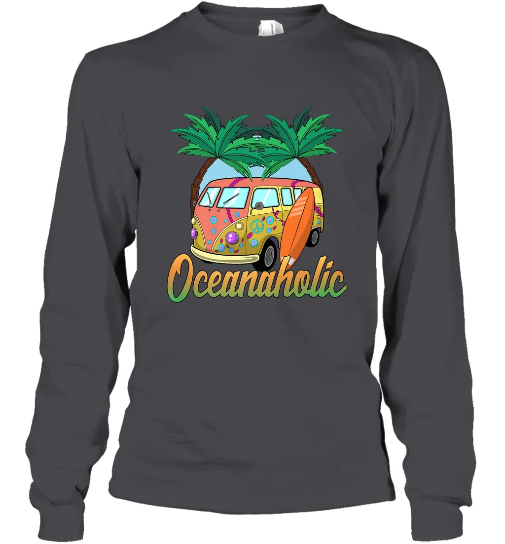 Retro Surfer Love Surfing Beach Party Tropical Vacay Long Sleeve T-Shirt