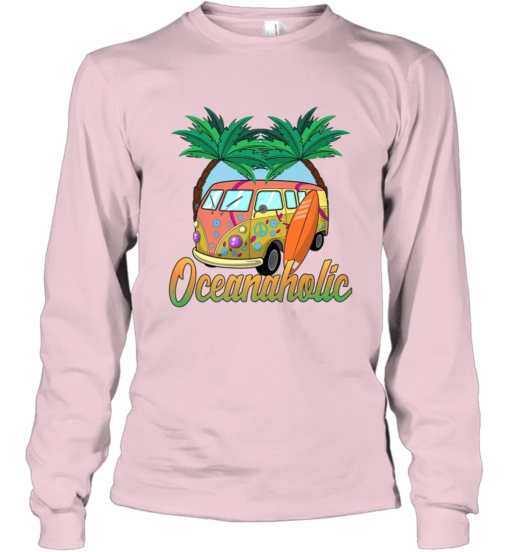 Retro Surfer Love Surfing Beach Party Tropical Vacay Long Sleeve T-Shirt