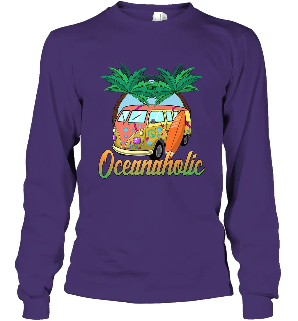 Retro Surfer Love Surfing Beach Party Tropical Vacay Long Sleeve T-Shirt