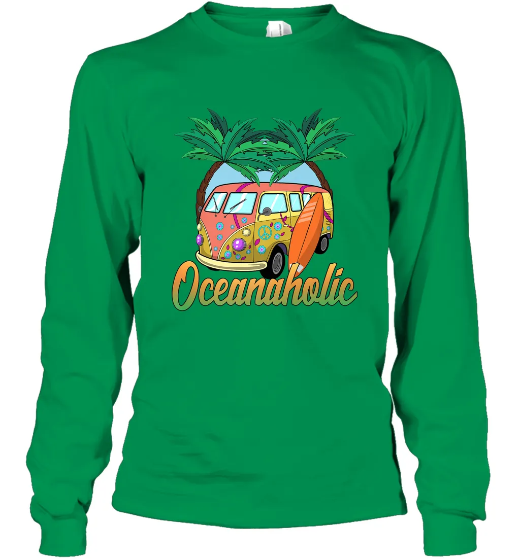 Retro Surfer Love Surfing Beach Party Tropical Vacay Long Sleeve T-Shirt