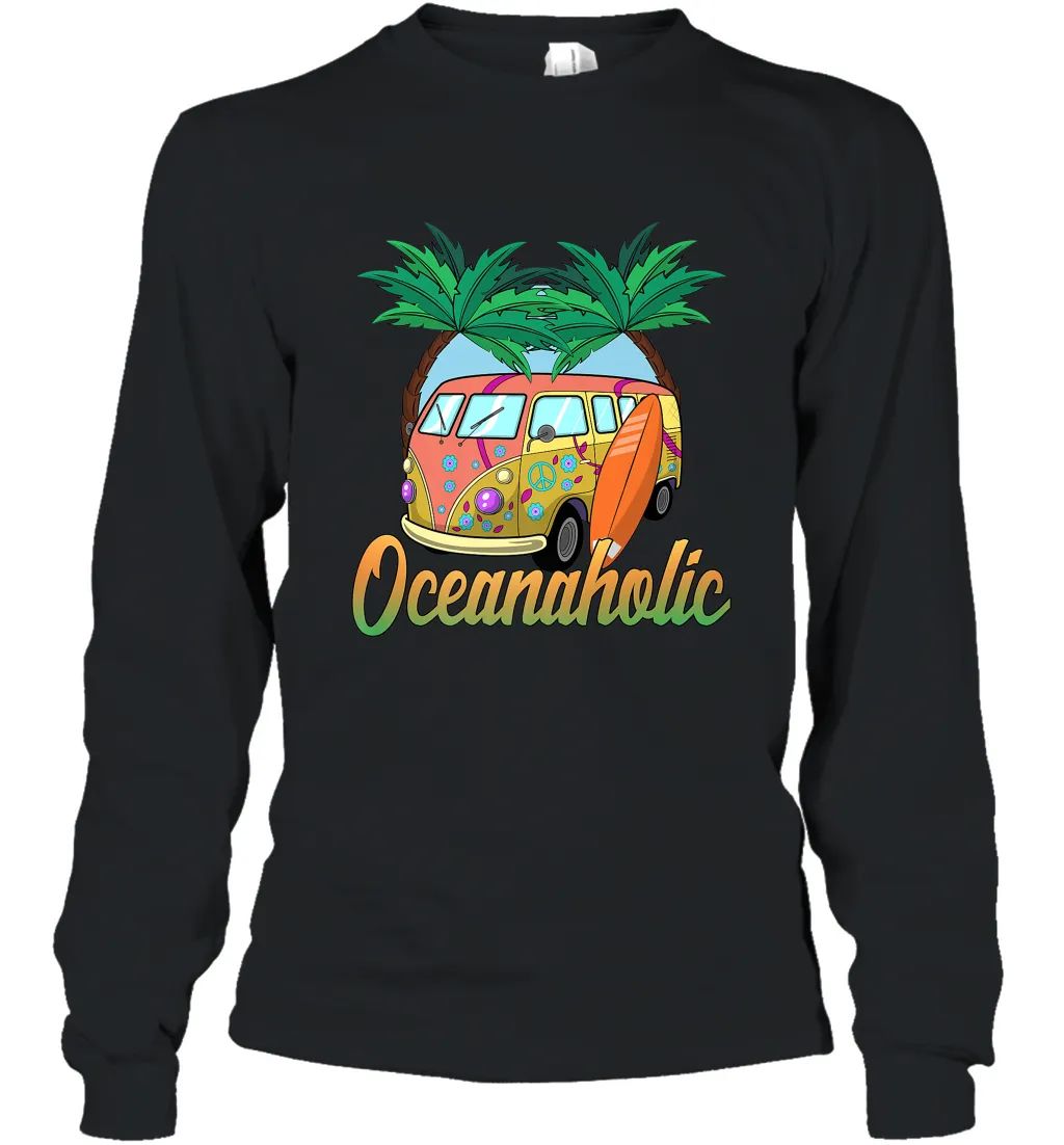 Retro Surfer Love Surfing Beach Party Tropical Vacay Long Sleeve T-Shirt