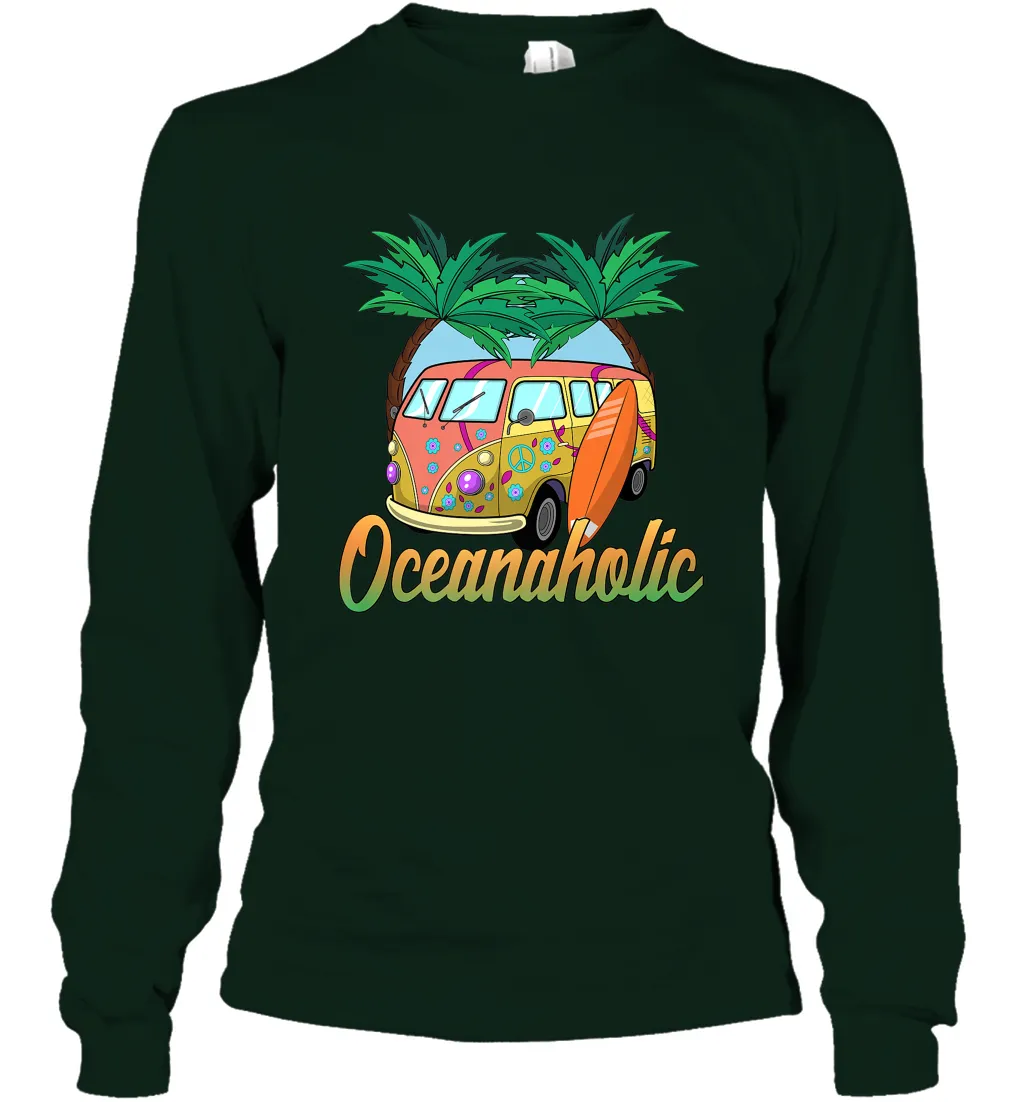 Retro Surfer Love Surfing Beach Party Tropical Vacay Long Sleeve T-Shirt