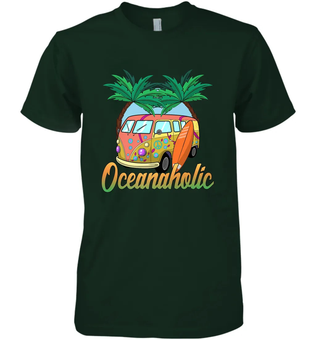 Retro Surfer Love Surfing Beach Party Tropical Vacay Men's Premium T-Shirt